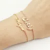 Bracciale con nome personalizzato personalizzato Charms in acciaio inossidabile Firma scritta a mano incisa a mano