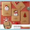 Greeting Event Festive Party Supplies Home & Gardengreeting Cards 8Sets Christmas Card With Envelope 3D Blessing Random Color Style Drop Del