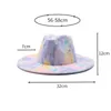 10 stili Tie dye Jazz Cappello formale Lady Feltro Cappelli Fedora moda Stili britannici Cappellini a tesa larga unisex Trilby Chapeau per uomo Donna Regalo DHL