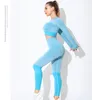 Womens tracksuits sports suits pants Designer Yoga clothes Sportwear Fitness long sleeve t shirts Leggings outfit yogaworld Elastic tracksuit fashion active wear