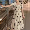 Sukienka Kobiety Polka Dot Długie Elegancki Francuski Retro Plus Rozmiar 2xl Kobiet ubrania Nowe Party Sukienki Koreański Styl Ruffles Trendy Cute Y1006