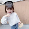 Toddler Girls Blouse Lace Girls Shirts Ruffles Children's Shirts For Girls Casual Style Baby Girl Clothes 210412