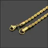 Chains Necklaces & Pendants Jewelry Bk 18K Gold Plated For Women Men M Twisted Rope Choker Size 16 18 20 22 24 30 Inches Drop Delivery 2021