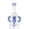 7,8 pouces bleu violet narguilé verre bong conduites d'eau recycleur tabac fumer barboteur tuyaux de fumée bongs bouteilles dab rig 14mm joint