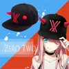 Masques de fête Hallowen Props Chéri Dans Le Franxx Zero Two 02 Chapeau Plat Pare-Soleil Réglable Snapback Casquettes De Baseball Adulte Enfant Cadeau