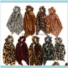 Aessories Tools ProductsFashion Girls Hair Scarf Scrunchie Leopard Print Gummi Slips Knitted Elastic Bands Aessoiries för Women Aessories1