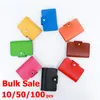 Card Holders 10/50/100 Pcs/lots Wholesale Bulk ID Holder Pu Leather Wallet Vintage Organizer Case 24 Slots Travel Business Gifts
