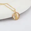 Pendant Necklaces Copper Vintage Carved Coin Necklace For Women Fashion Gold Color Shell Virgin Mary Long Boho Jewelry Box Chain