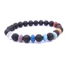 Arbre de vie Charmes Guérison 7 Chakras Coloré Pierre De Lave Perlé Bracelet Huile Essentielle Diffuseur Bracelets Main Cordes pour femmes Hommes