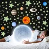 Wall Stickers 1 Set Delicate Sticker Fluorescent PVC Glow Luminous Self-adhesive Star Planet Shape Decal For Living Room