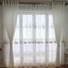 Europäischer luxuriöser bestickter Vorhang, durchsichtiger Vorhang für Wohnzimmer, Schlafzimmer, Fenster, Küche, Tüll-Vorhang M063#4 210913
