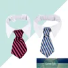 2шт питомцы собака кошка галстуки полоса дизайн щенок регулируемый воротник галстук (размер 31см, красный черный + синяя серая полоса)