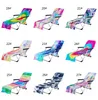 Tie Dye Beach Chair Cover with Side Pocket Colorful Chaise Lounge Towel Covers for Sun Lounger Pool Sunbathing Garden ZZE6139