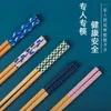 Ätpinnar Japanska Trä boxade 5 par hushållsrestaurang bambu sushi chopstick