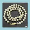 Beaded Necklaces & Pendants Jewelry 8-9Mm White Natural Pearl Necklace 18Inch Womens Gift Bridal Drop Delivery 2021 Xgsea