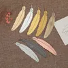 Fashion DIY Metal Feather Bookmarks Document Book Mark Label Golden Silver Rose Gold Bookmark Office School Supplies