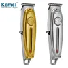 Kemei Professional Hair Clipper Alla Metal Män Elektrisk Trådlös Trimmer 0mm Baldheaded T Blade Finish Cut Machine 1949 211229