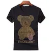 T-shirt da uomo T-shirt da uomo con diamanti Abbigliamento Kawaii Teddy Bear T-shirt da uomo Manica corta Casual da viaggio in cotone Top Plus 5XL T034