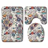 Artistic Style Three-piece Floor Mat Door Mat Bathroom Rug Waterproof Carpets Toilet Seat Cover Floor Mat Bathroom Decor 210622