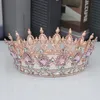 Koningin Koning Tiara's en Kronen Bruidsvrouwen Rose Goud Kleur Kristal Hoofddeksel Diadeem Bruid Bruiloft Haar Sieraden Accessoires H0827253F