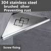304 Stainless Steel Bathroom Shelf 2 Layer Corner Frame Triangle Basket Brushed Silver Bahtroom Accessories Set 211112