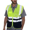 Mannen Stripe Hoge Veiligheid Vest Werk Jassen Multi-Pocket Werkkleding Rode Reflecterende Bouw Mouwloos