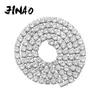 JINAO Hip Hop Iced Out 3-6mm Spring buckle Micro Pave Cubic Zircon Copper Stone Tennis Chain Necklace for Men Women Gifts