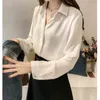 Spring Plus Size White Chiffon Blouse Women Loose Turn-down Collar Solid Blouses Casual Long Sleeve Shirt Tops 1181 210512