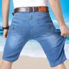 Hommes Jeans Hommes Léger Mince Denim Shorts 2022 Été Classique Marque Doux Coton Stretch Affaires Décontracté Droite Bleu Clair, 1009