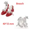 100 st/Lot Mix Design Brosches Crystal Red High-Heeled Wizard of Oz Shoes Rhinestone Brosch Pins For Women Lady Gift