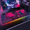 Eva Gamer LED-dator Mousepad Anime Evangelion RGB Gaming Stor musmatta med bakgrundsbelysning LED Musmatta Tangentbord Musmatta Present