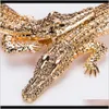 Punk kraag ketting vintage boho bib dikke overdreven kettingen festival zigeuner sieraden crocodile goldtone voor feest 2x4f3 chokers ykqdx