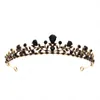 Bridal Crown Headwear Свадьба День рождения Tiaras Headdress Черные Стразы Ретро Роскошные Аксессуары для волос