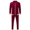 Men's Tracksuits 2021 Fall Winter Men Clothing Geometric Sweatshirt Jogger Two Velour 2 Piece Set Velvet Tracksuit