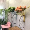 Objetos decorativos Decoração de ciclo retrô com cesta parede montada design durável duradoura fácil de operar para o café Home GRSA88