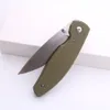 Spedizione veloce Smke Knives TRM Atom Pocket Coltello pieghevole Satin 14C28N Lama verde Micarta Manico Coltello tattico di sopravvivenza Attrezzi da campeggio all'aperto