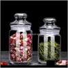 Housekeeping Organization Home GardenGlass Pachnąca herbata Jar Przezroczysty Butelka Przechowywania Uszczelnione Butelki Kid (350/500 ml) Słoiki Drop