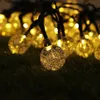 Énergie solaire 12M 100 LED boule de cristal chaîne fée lumière pour jardin décorations d'arbre de Noël lumières décor extérieur - multicolore