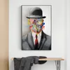 Rene Magritte Famous Painting Son of Man Graffiti Art Posters and Prints Pop Art Canvas Paintings Street Art for Home Decor279r