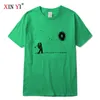 XIn Yi Męskie Wysokiej Jakości 100% Bawełna Śmieszne Astronaut Print T Shirt Loose O-Neck Mężczyźni Tshirt Krótki Rękaw Koszulka Męskie Tee Topy 210706