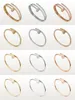 Nagelarmband 2.0 Designer-Armbänder Diamonds Bangle Fashion Luxusschmuck für Frauen Titanium Stahllegierung Gold.