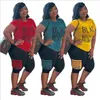 Product Wholesale Plus Size S-3XL Clothing Sports Women Two Piece Outfits T-Shirt Top Biker Shorts Matching Sets 210525