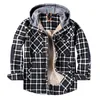 Men039s Winter Outdoor Casual Vintage Long Sleeve Plaid Flannel Button Shirt Jacket With Hood RST3252 Jackets4343153