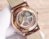 Ny Ultra Thin Master Movement Automatic Mens Watch Mm Rose Gold Case Q Sapphire Gents Fashion Watches Brown Leather Strap Colors