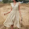 Aushöhlen Casual Lose Sommer Langes Kleid Shirt Weibliche Büro Arbeit Midi Strand Boho für Frauen Plus Größe 210427