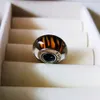 2 pcs 925 Sterling Prata Núcleo Bengala Tigre Imprimir Murano Glass Beads Fit Pandora Estilo Pulseiras de Jóias