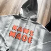 Männer Schwarz Grau Hoodie Human Made Kaws Printting Hoodies Hip Hop Sweatshirts Hohe Qualität Neuheit Fleece Sweatshirt Männer frauen Tops