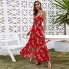 Vintage Sommerkleid weibliche Strandkleid Midi rückenfrei Polka Blumen bedruckt Frauen lange Sommer Boho Sexy 210524