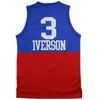 Georgetown Hoyas College Allen Iverson Men Men Basketball Jerseys Dr J Julius Erving 6 Wilt Chamberlain 13 Niebieski czarny biały czerwony dobra jakość