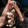 Classic Moda Cartoon Animal Monkey Elephant Keychains Soft Gomma Doll Key Catena Borsa Ciondolo Creativo Little Regalo Portachiavi Anello